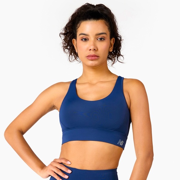 New Balance Deep Blue Sports Bra NWOT - Picture 1 of 4